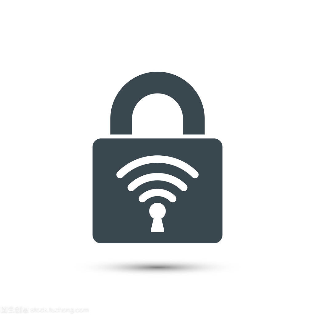 Wifi 上网锁矢量图标,wifi 访问概念