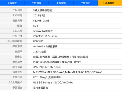 【工厂直销新款安卓9寸平板电脑 9寸3G通话平板电脑 9寸3G上网平板】价格,厂家,图片,平板电脑,浙江梦蕾进出口-