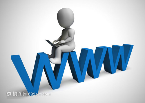 WwwWwWw在线并使用WiFi上网计算机的无线通信3d插图